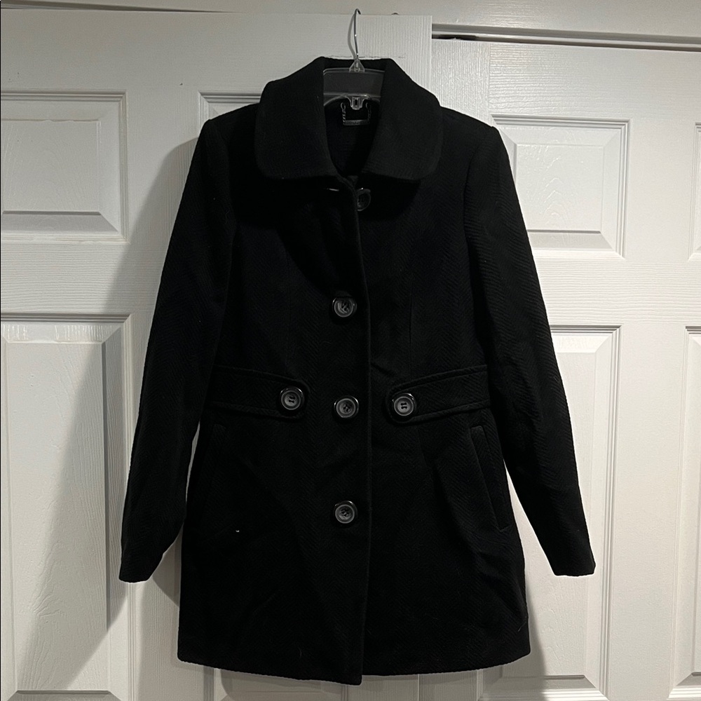 Jou Jou Women's Black Pea Coat